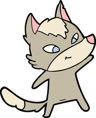 friendly cartoon wolf