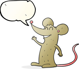 freehand drawn speech bubble cartoon mouse