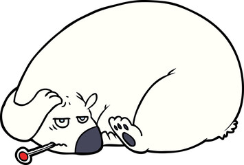 ill polar bear cartoon