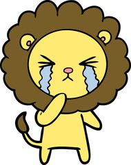 cartoon crying lion