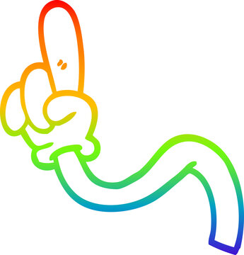 recommend clip art: rainbow gradient line drawing of a cartoon hand gestures