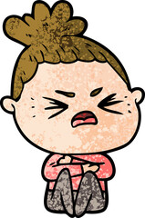 cartoon angry woman