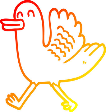 recommend clip art: warm gradient line drawing of a cartoon duck