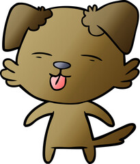 cartoon dog sticking out tongue