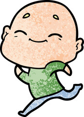 Fototapeta premium happy cartoon bald man