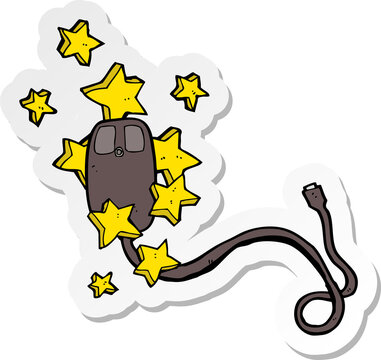 recommend clip art: sticker of a cartoon computer mouse