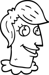 line drawing cartoon human head