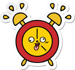 Obraz premium sticker of a cute cartoon alarm clock