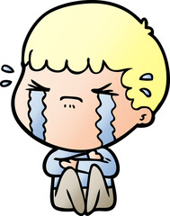 cartoon man crying