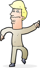 cartoon worried man pointing