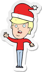 sticker of a cartoon man ready for christmas