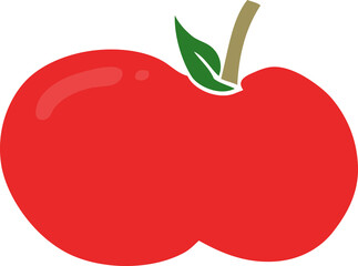 flat color style cartoon apple