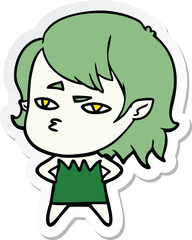sticker of a cartoon vampire girl