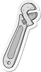 sticker of a cartoon adjustable spanner