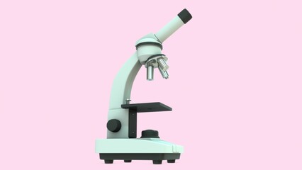 Microscope isolated in background 3d illustrator