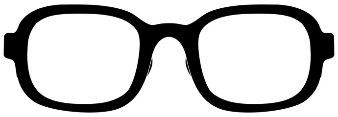 Eye Glasses Silhouette, Front View, Flat Style, can use for Pictogram, Logo Gram, Apps, Art Illustration, Template for Avatar Profile Image, Website, or Graphic Design Element. Format PNG