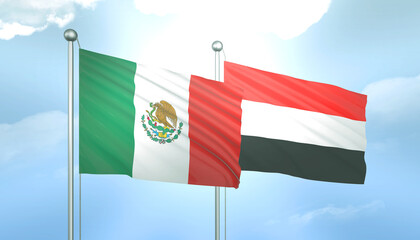 Mexico and Yemen Flag Together A Concept of Relations