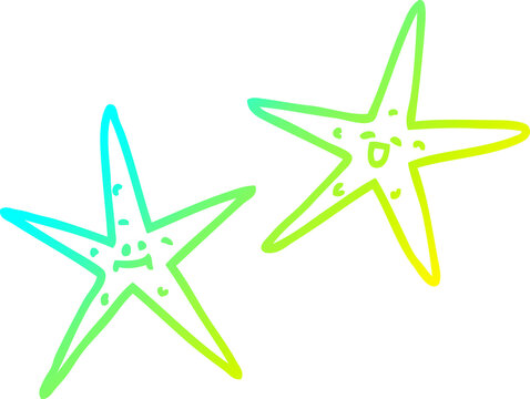 recommend clip art: cold gradient line drawing of a cartoon star fish