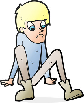 recommend clip art: cartoon boy sitting on floor