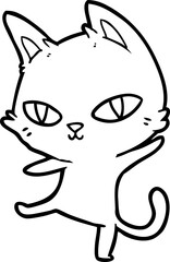 Obraz premium cartoon cat staring