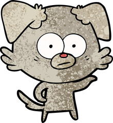nervous dog cartoon