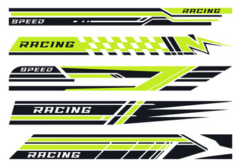 Racing sport colorful set stickers