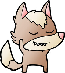 friendly cartoon wolf