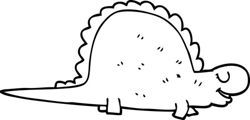 line drawing cartoon prehistoric dinosaur