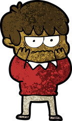 annoyed cartoon boy