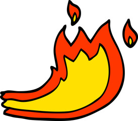 hand drawn doodle style cartoon fire flame