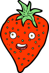 Obraz premium cartoon strawberry