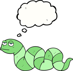 freehand drawn thought bubble cartoon bored snake