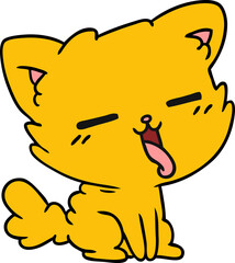 freehand drawn cartoon of cute kawaii cat