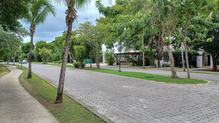 Fototapeta premium Playacar street view in the daytime