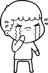 Fototapeta premium cartoon man crying