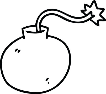 recommend clip art: line drawing quirky cartoon bomb