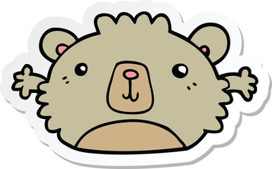 sticker of a funny cartoon bear