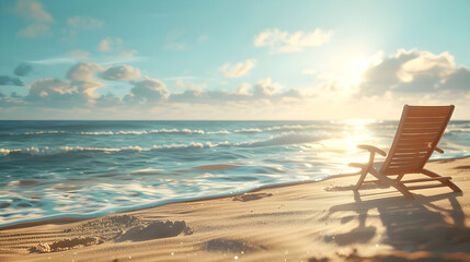 Tranquil beach chair ocean Refreshing drink Beach umbrella Stars blanket sky - Ai Generated