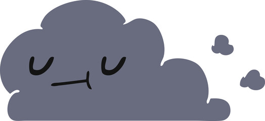 cartoon illustration of kawaii happy cloud