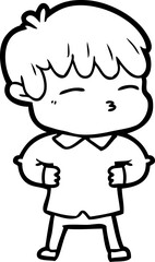 cartoon curious boy