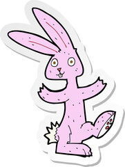 sticker of a cartoon rabbit
