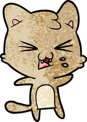 cartoon cat hissing