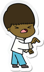 sticker of a cartoon stressed man