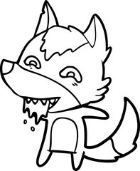 cartoon hungry wolf