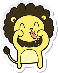 sticker of a happy cartoon lion