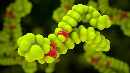 Lipid Molecule structure 3d illustration