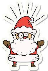 sticker of a tattoo style santa claus christmas character