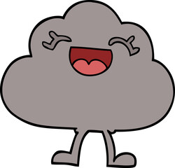 cartoon doodle happy grey cloud