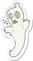 retro distressed sticker of a cartoon ghost