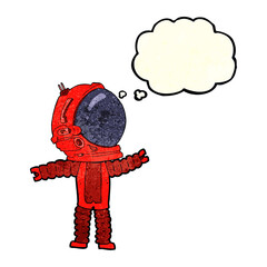 cartoon astronaut with thought bubble © lineartestpilot